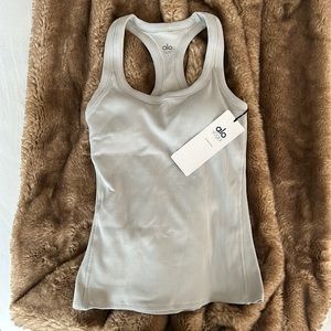 ALO Yoga Grey Rib Support Tank Top Size S NWT